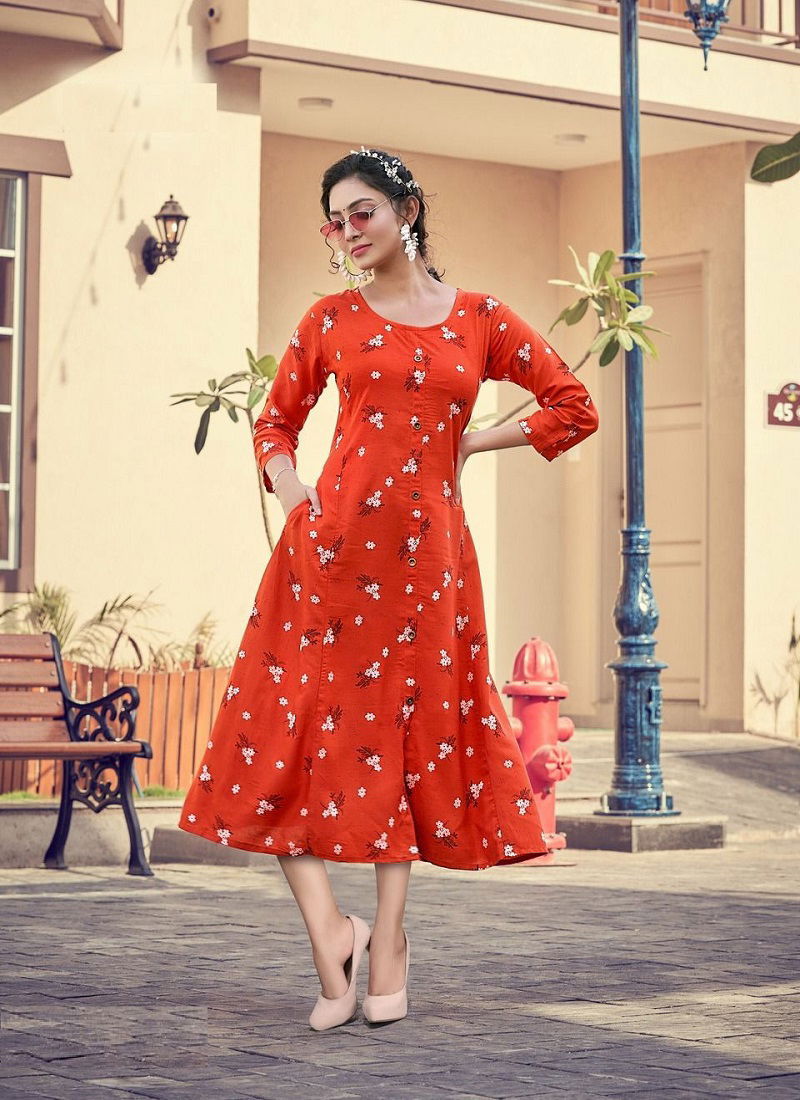  Reevika Princess Regular Wear Wholesale Printed Kurtis Catalog